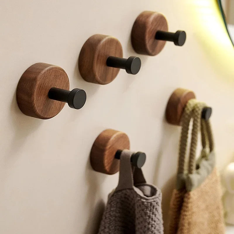 Solid wood wall hooks for clothing and accessories - view 2
