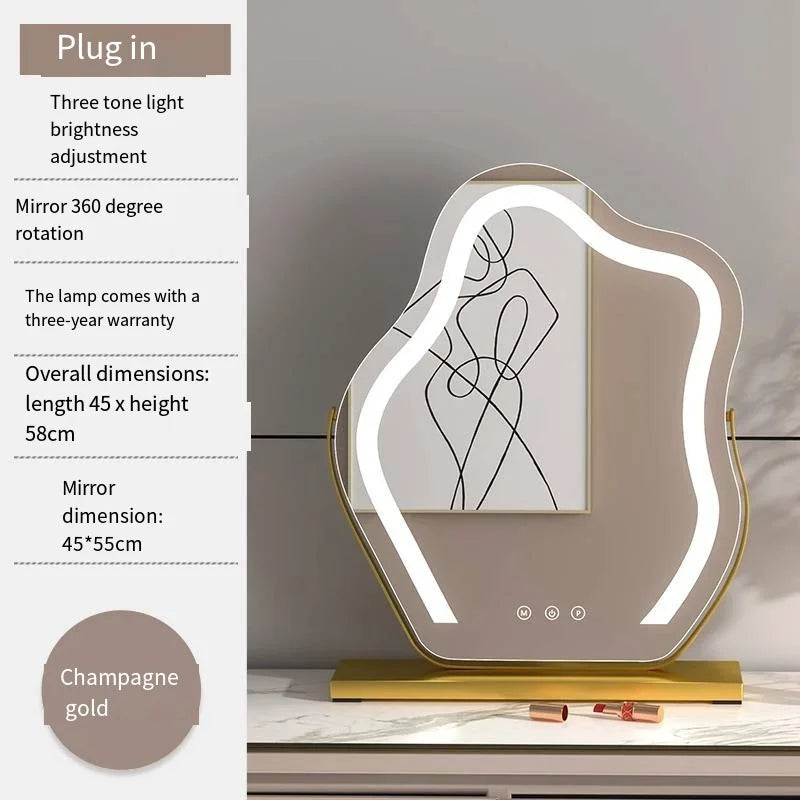 Vanity Mirror with Lights, Bathroom Mirror with Dimmable 3 Modes, 360 ° Rotary Touch Screen Control, Suable for Bedroom - 45x58cm 1