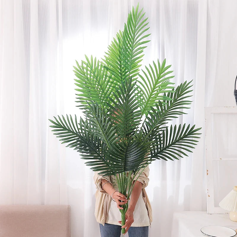 Artificial plastic palm with monstera leaves for garden - view 5