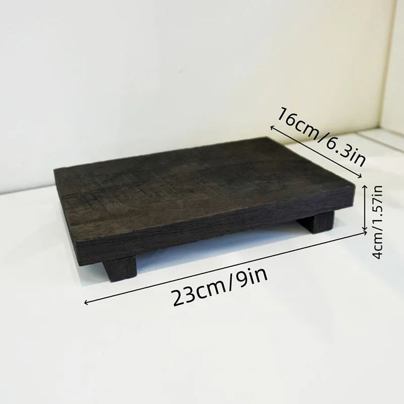 Wooden stand top for storage and decoration - Black