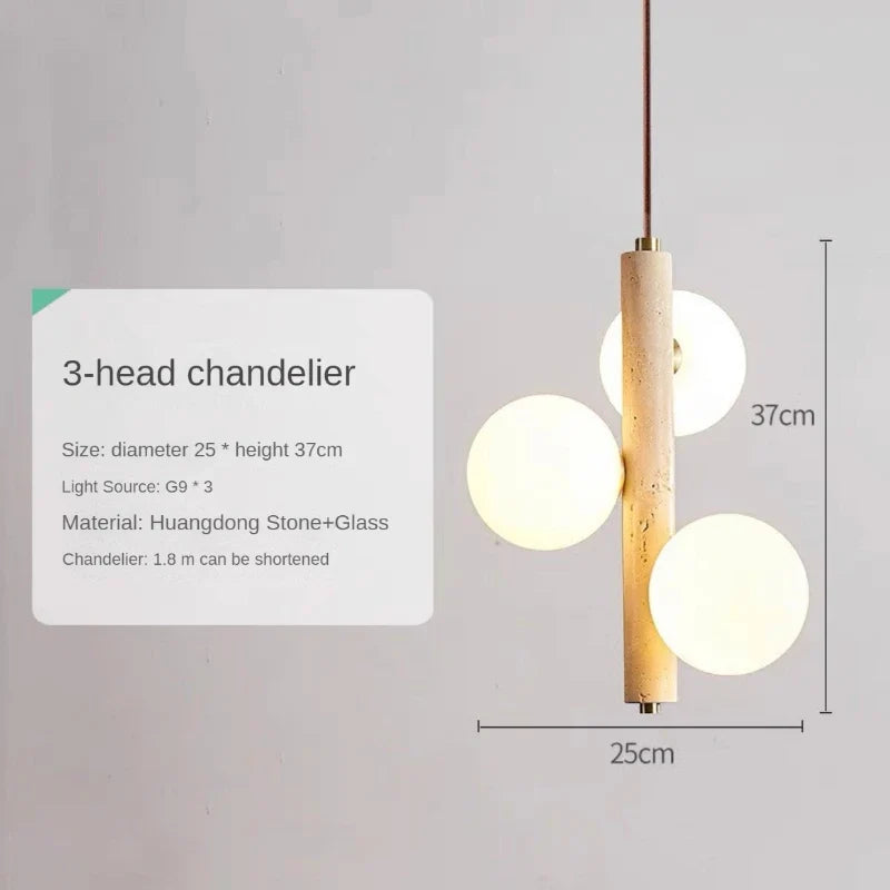 Creative stone chandelier for elegant interior lighting - C3 / Warm White