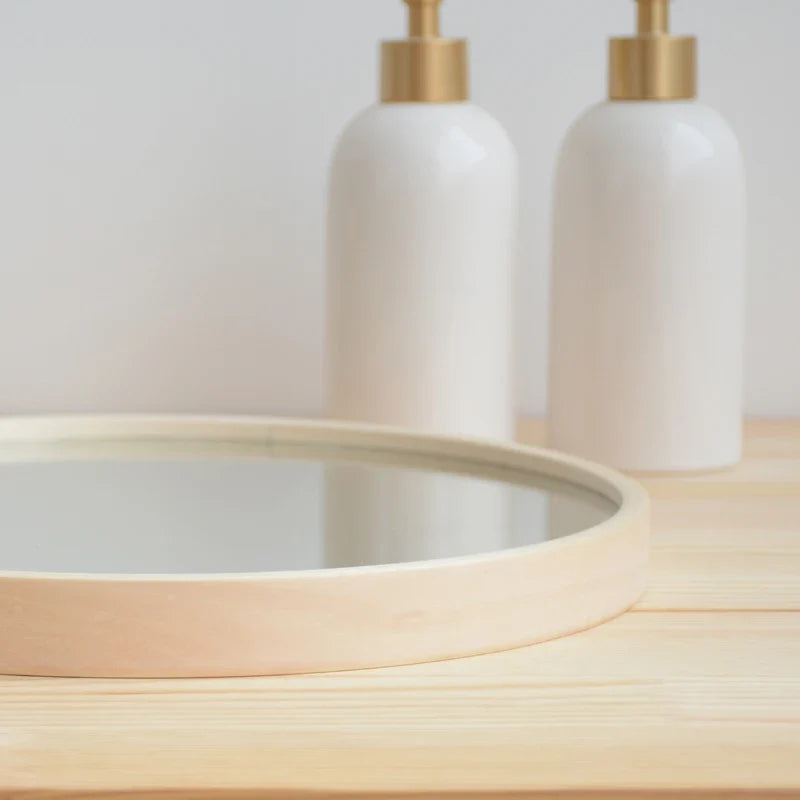 Round decorative mirrors in Nordic wood for interior - view 5