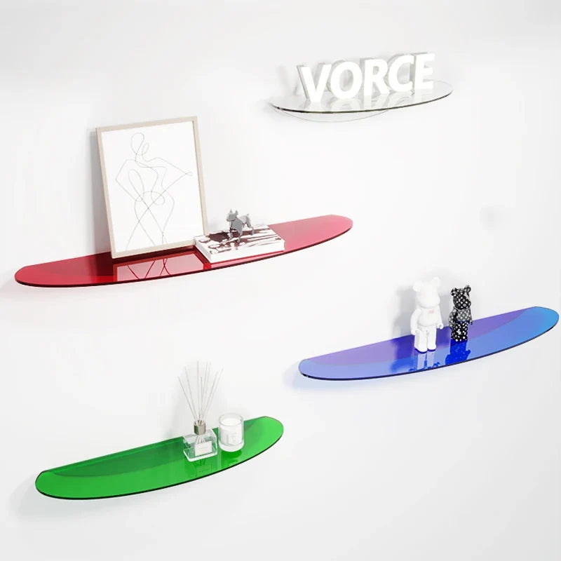Acrylic floating shelf for modern invisible storage