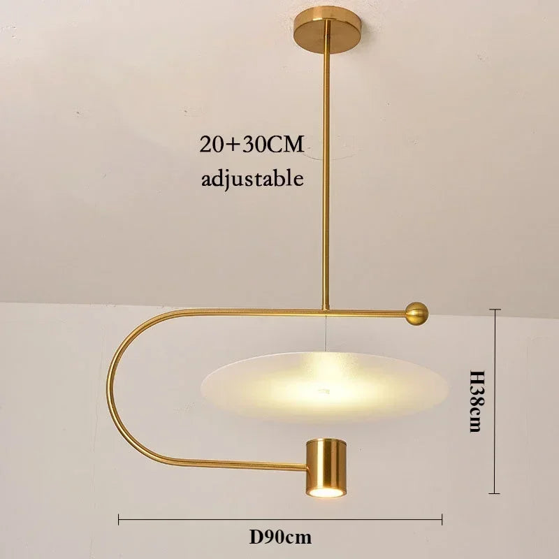 Minimalist Nordic acrylic chandelier for modern decoration - A-Gold-D90cm / 110V / Neutral Light 4500K