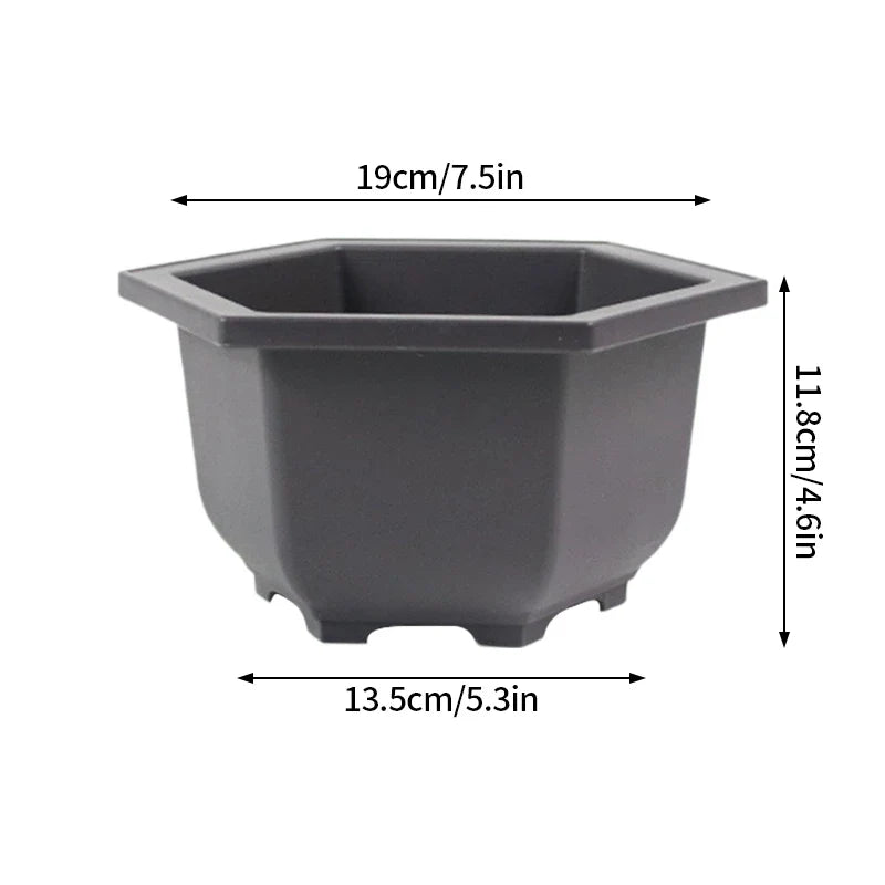 Rectangular flower pots imitation clay for outdoor garden - C Hexagonal M / As Shown In Photo