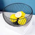Iron wire storage basket for fruit and food - Black / 25x25cm
