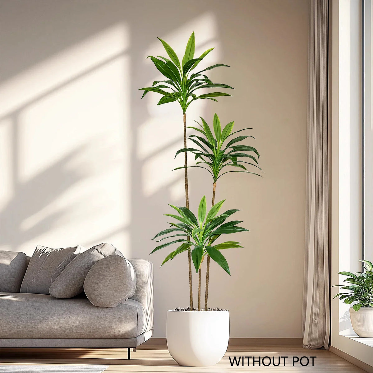 3 artificial plants dracaena for a realistic decoration - view 4
