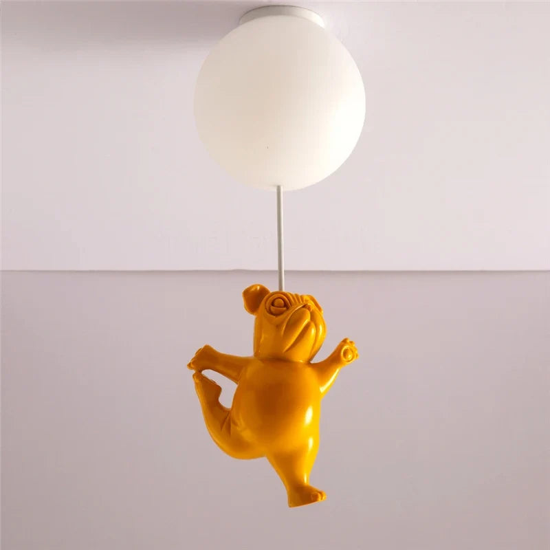 Creative animal dog ceiling lamp in resin for fun decor