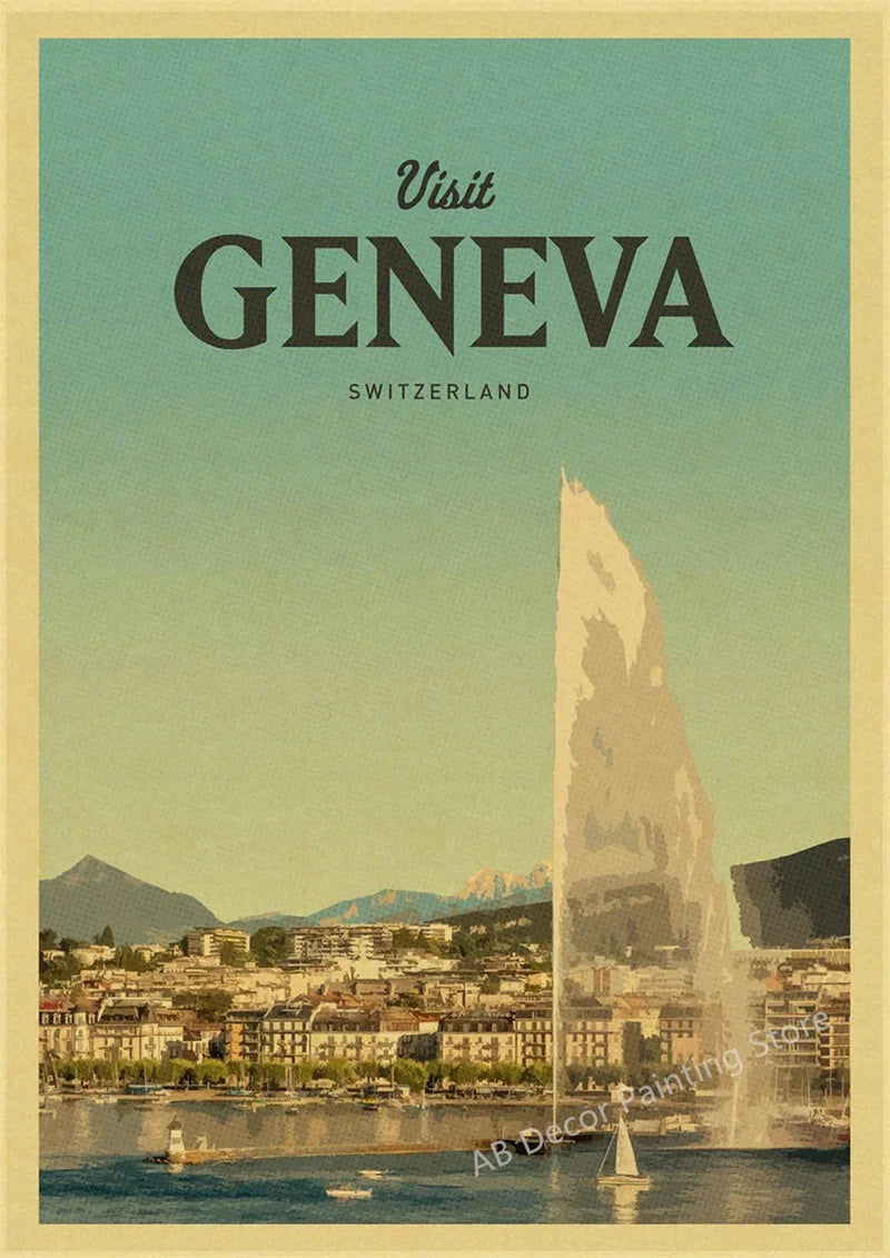 Retro Travel Poster Wall Art for Tourism, Design 22 - 22 / A3 16.5 x 11.8 inches