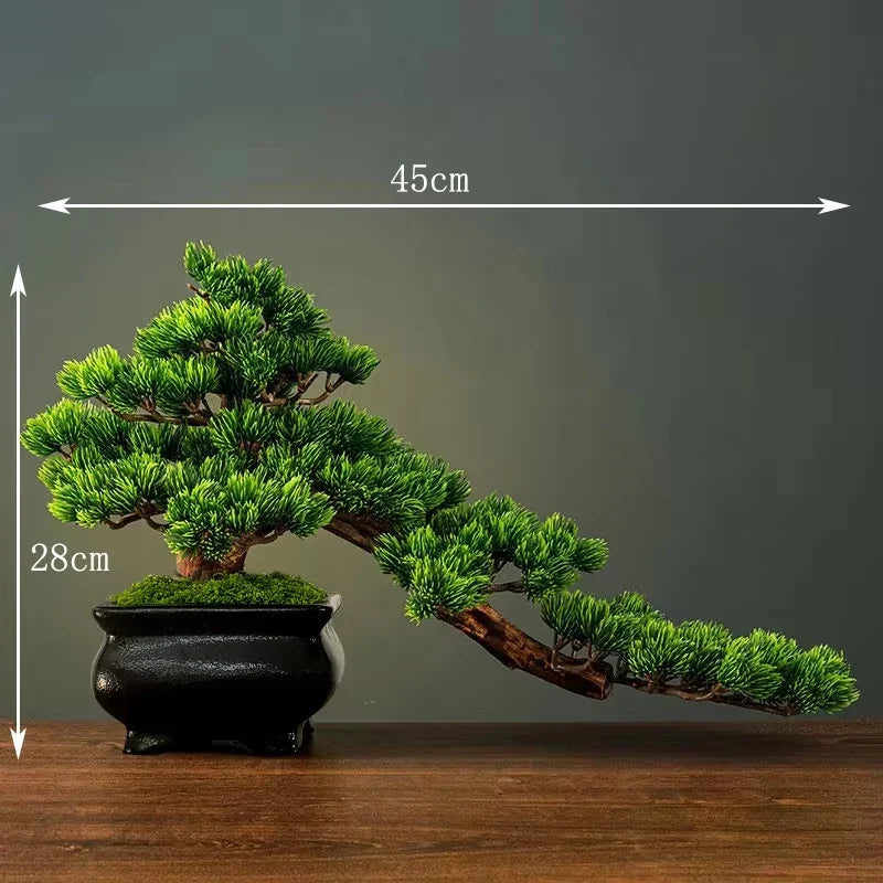 DIY Potted bonsai for Home Decoration, False Tree, Living Room, Chinese Style, Hotel Porch Landscape, Green Plant Decoration - PMB2426