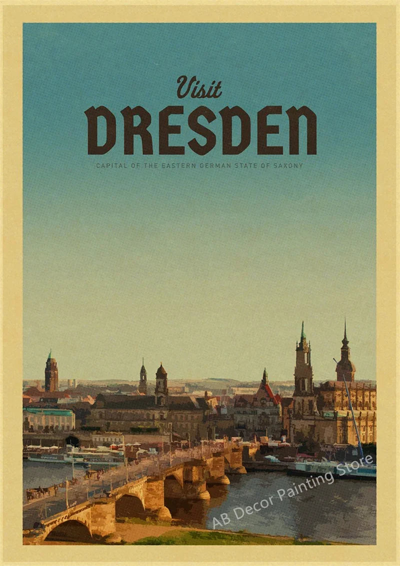 Vintage World Travel Poster for Globetrotters, Design 17 - 17 / A3 16.5 x 11.8 inches