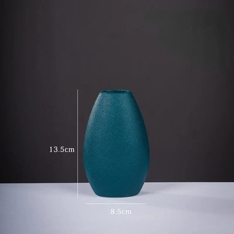 Ceramic Small Vase for Home Decoration, Simple and Modern, Round Flowers, Solid Color, New - 32