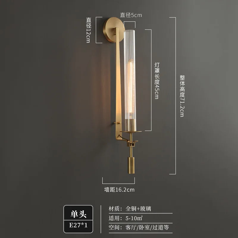 Retro brass wall sconce American country style - Large