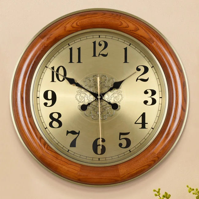 Vintage wooden wall clock elegant design silent luxury decor - Digital Disc