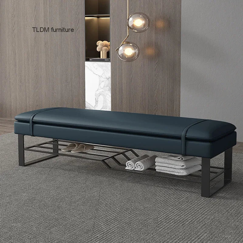 Minimalist desk with creative design poufs and benches - view 5