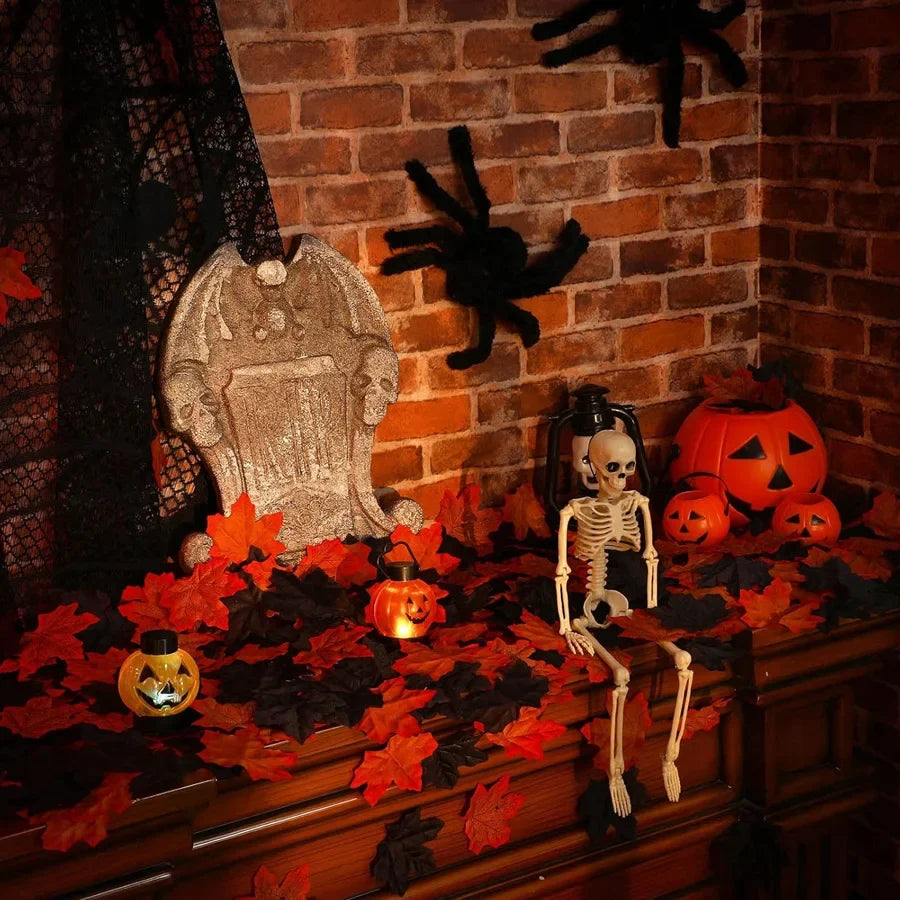 50 artificial maple leaves for autumn decorations - view 4