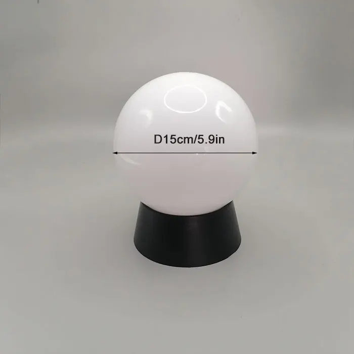 Acrylic Outdoor Globe Pedestal Lamp with Warm Glow - White D15cm