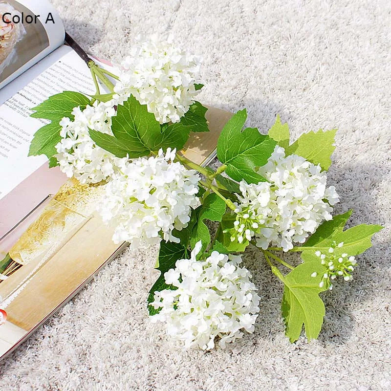 Silk Hortensia Snowball Artificial Flower Arrangement, Style Two - A 1 Piece