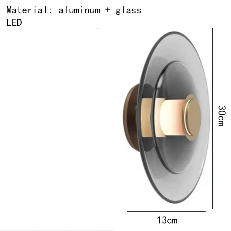 Modern glass wall sconce for elegant interior decoration - A-30cm-Gray / Warm Light