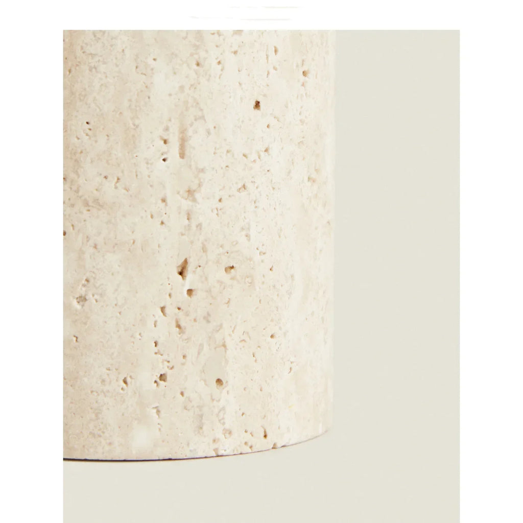 D8x18CM H Natural Yellow Travertine Marble Stone Refillable Bathroom Liquid Dispenser, Lotions Soap Container - view 5
