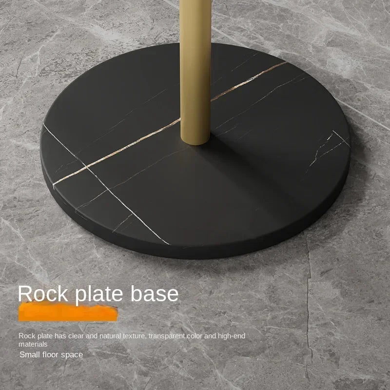 Floor To Floor Bedroom Light Luxury Rock Plate Base Metal Hanger, Marble Scarf and Bag Rack for Entering The Home Coat Rack - view 2
