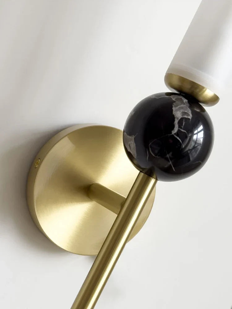 Marble and copper wall sconce for interior decoration - view 5