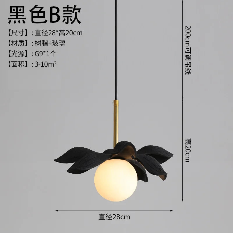 Modern resin pendant light for elegant interior decoration - Style B Black
