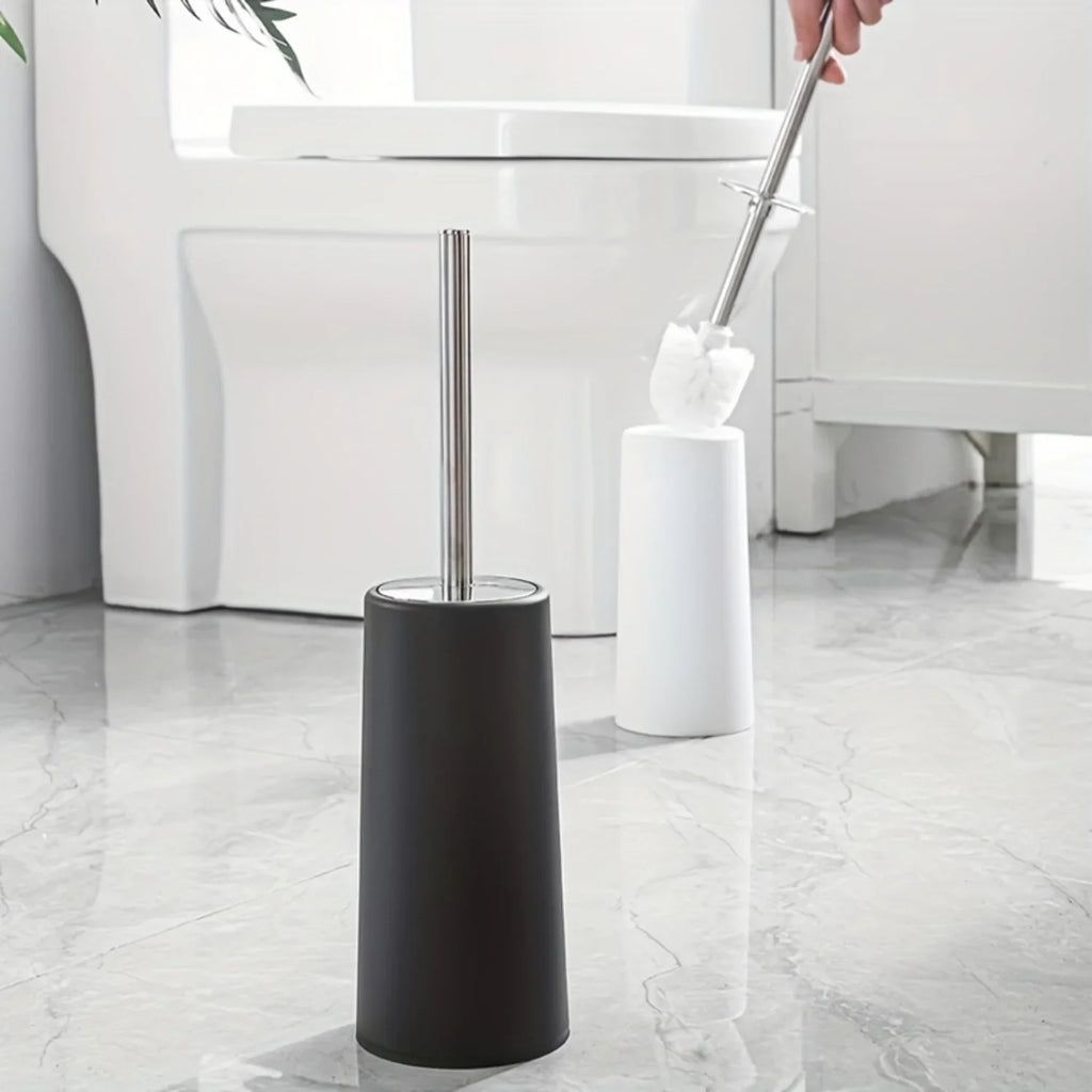 Toilet Brush, Household No Dead Corner Stainless Steel Long Handle Squat Toilet Cleaning Brush Set Toilet bowl scrubber Bathroom