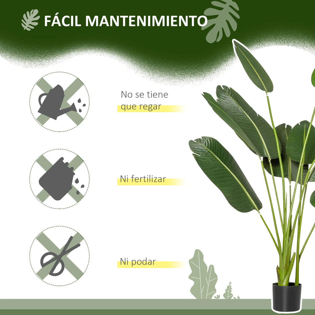 Artificial banana tree with pot and realistic leaves for interior decoration - view 6