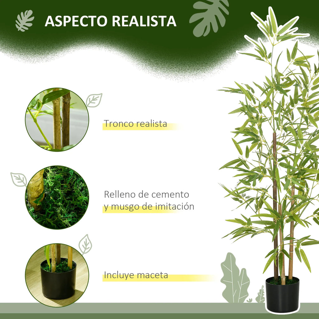 2 artificial plants with pot and 498 leaves - view 6