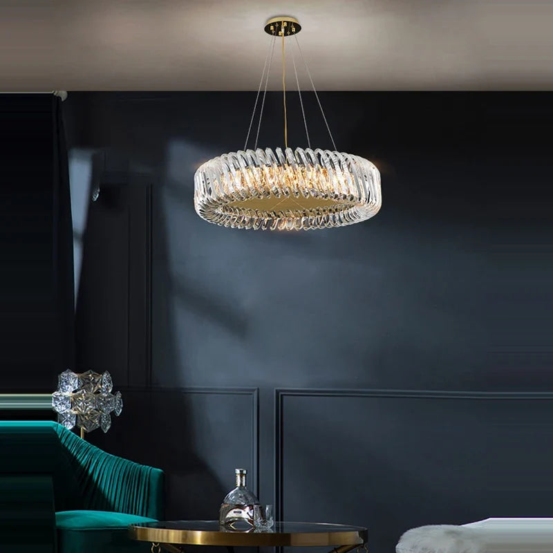 Glass chandelier art decorative crystal with variable intensity trend 2024 - view 3