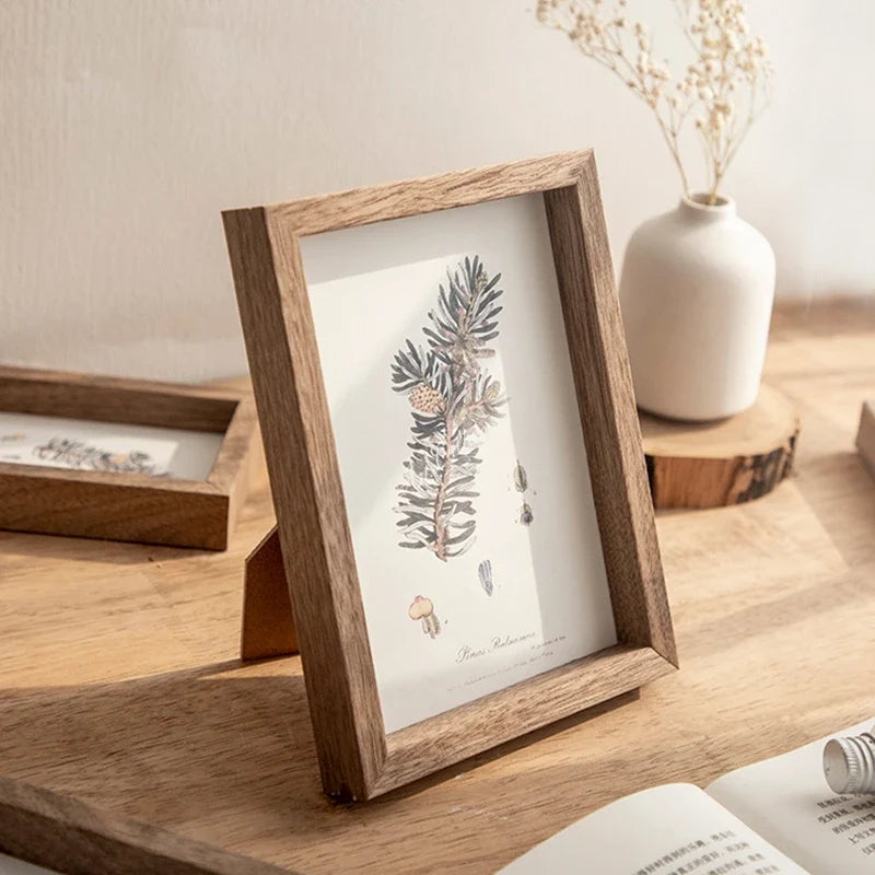Vintage photo frame in solid wood for decoration and office - S2 / 8 pouces 15,2 x 20,3 cm