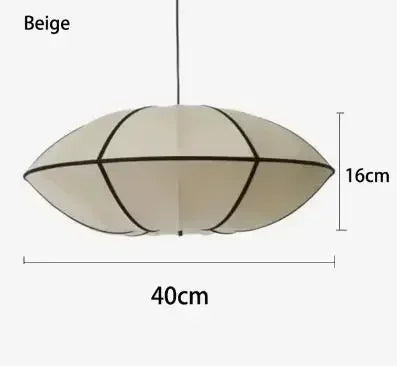 Nordic fabric laten silk Zen during light, living room interior decoration, Japanese beige lantern during light - A Beige 40cm / white light