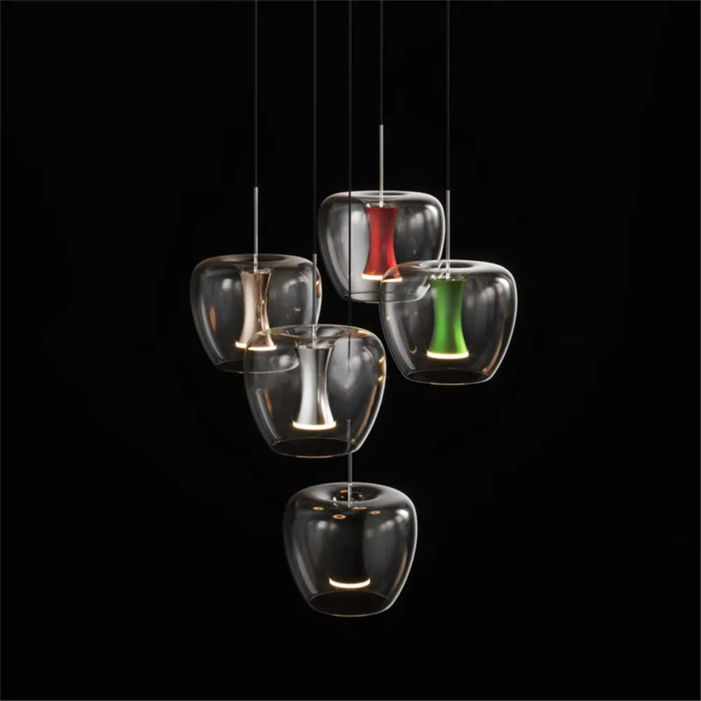 Transparent glass led pendant light in modern design for interior decoration - view 5