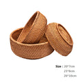 Round Rattan Woven Fruit Basket for Kitchen - Style 4