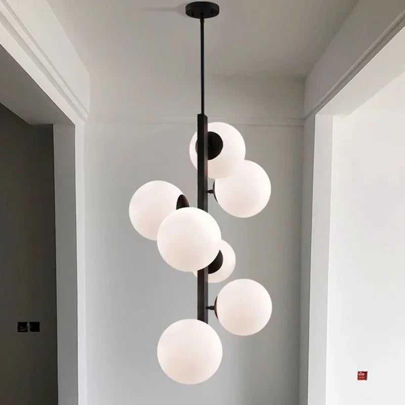 Nordic ceiling lamp in iron and decorative glass - view 6