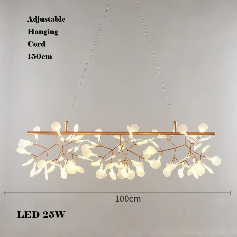 Creative LED chandelier in stainless steel and acrylic for interior decoration - L100cm C / Rose Gold / Dimmable