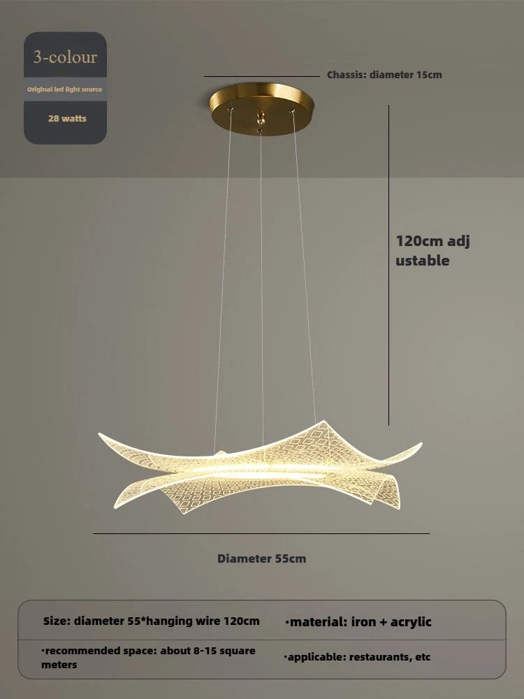 Acrylic chandelier creative luxury with decorative led lighting - 55CM