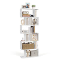 VASAGLE Bookcase, 6 Tier Shelf, Storage Unit, Divider, for Living Room, Bedroom, Office - WHITE