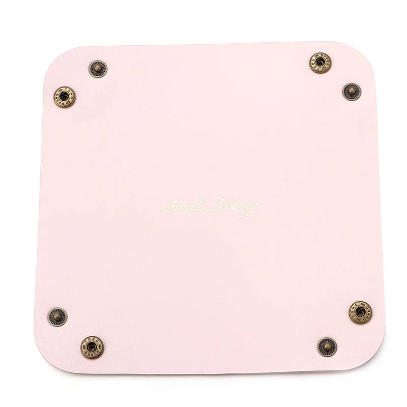Leather Desk Storage Box, Multicolor Palette - Pink