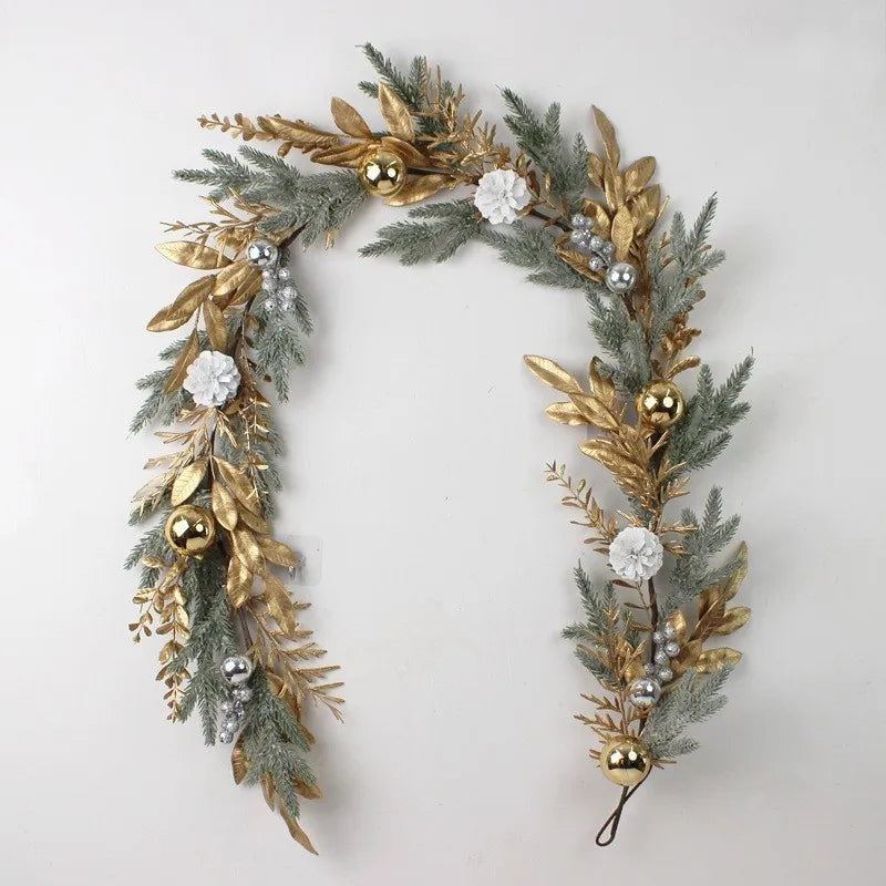 Artificial rattan garland for Christmas and New Year decorations - Rotin 180cm