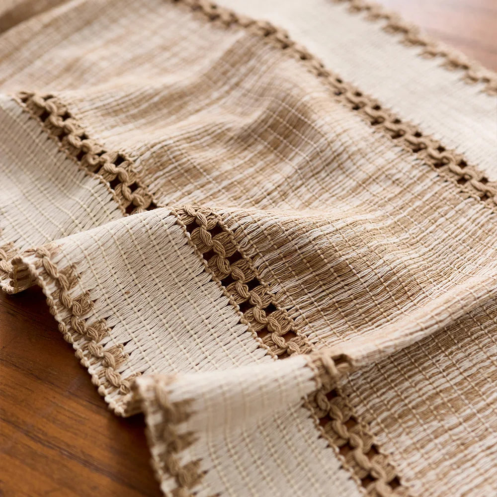 Table runner macrame khaki macrame pommon - view 5