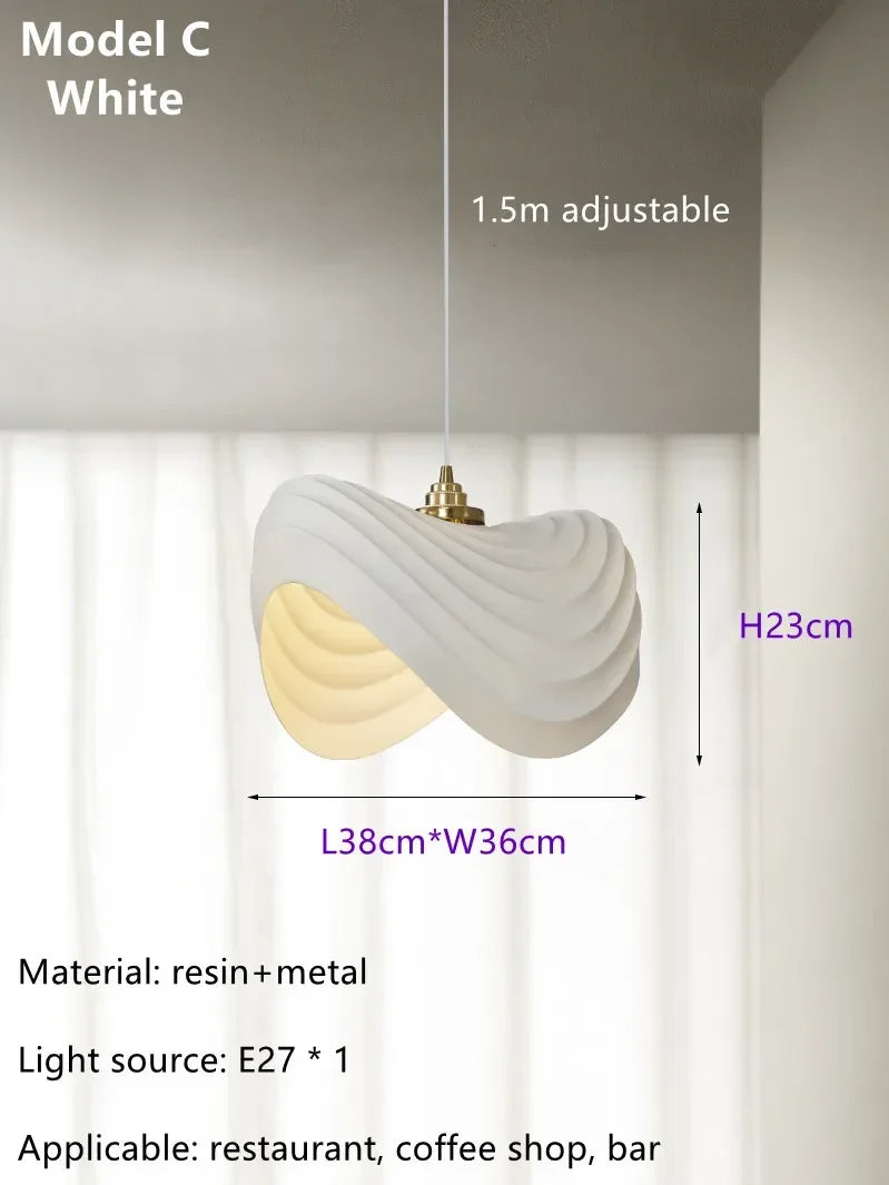 Modern Nordic design art pendant light for interior decoration - C-White / Natural Light