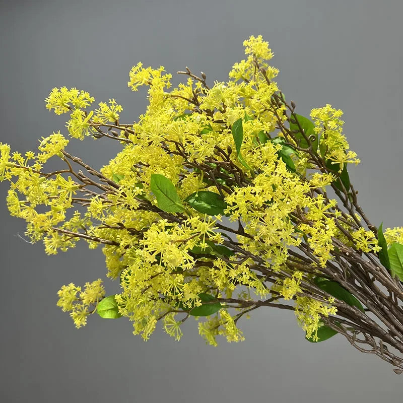Set of 2 artificial flowers in decorative snow willow