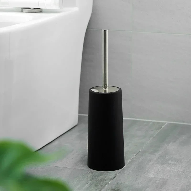 Luxury toilet brush with gold holder for bathroom - Black