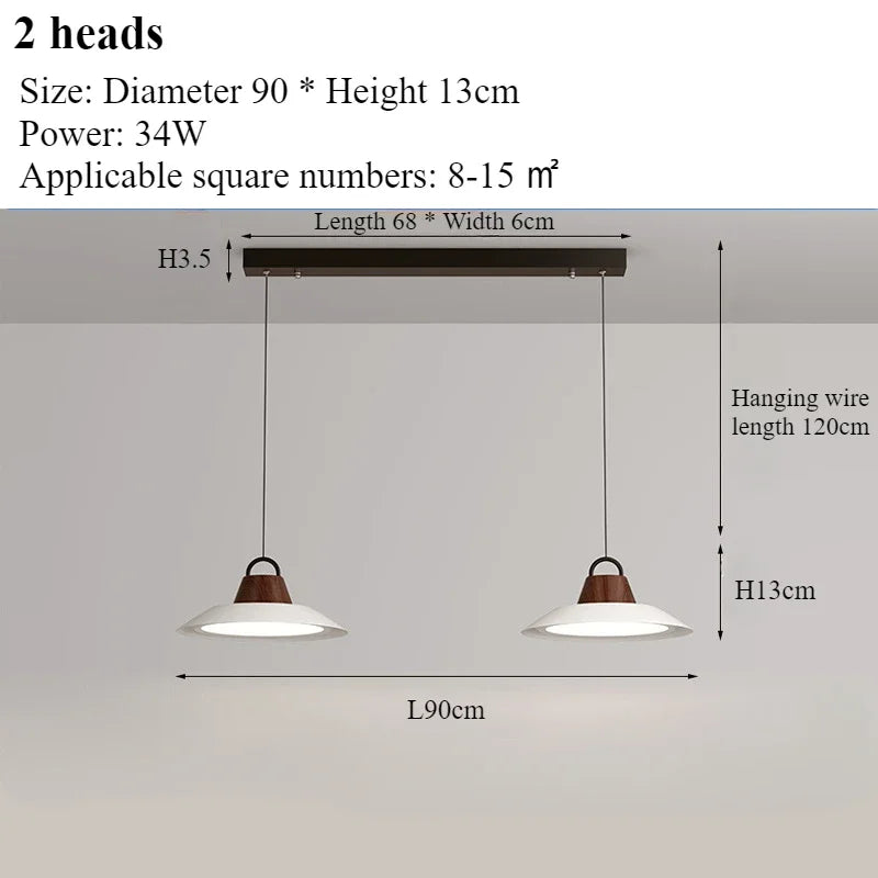 Modern nordic creative chandelier for interior decoration with led lights - White 2 Heads-30cm / Cool Light