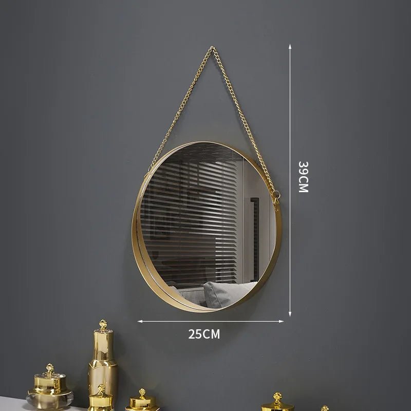 Creative round wall mirror for interior decoration and makeup - B
