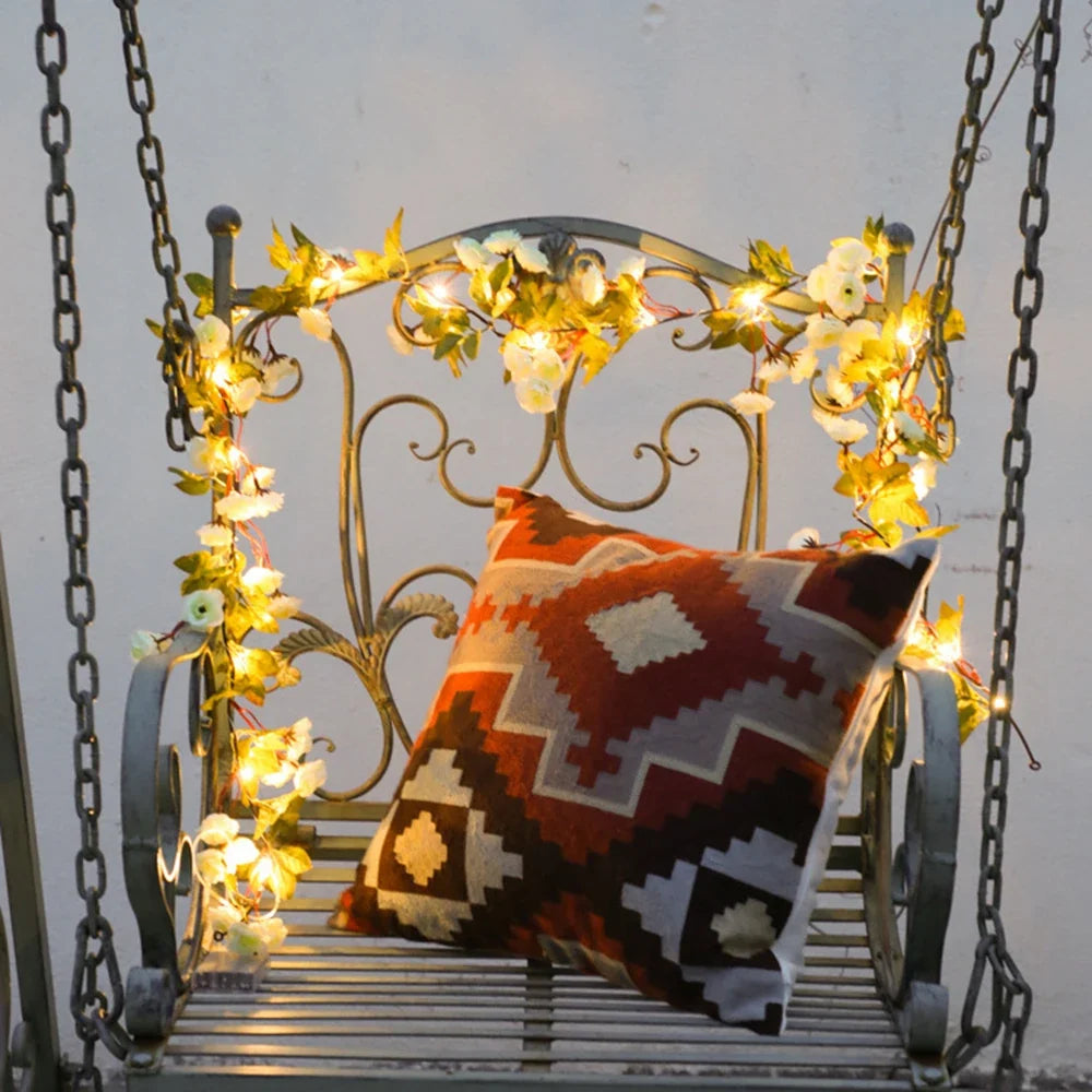 Artificial light rose garland for fairy decoration - view 5
