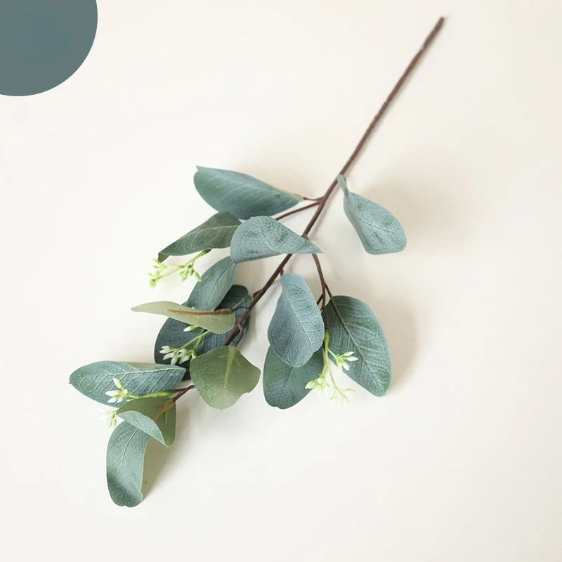 Branch of eucalyptus artificial decoration garden balcony simulated plant - Gray White