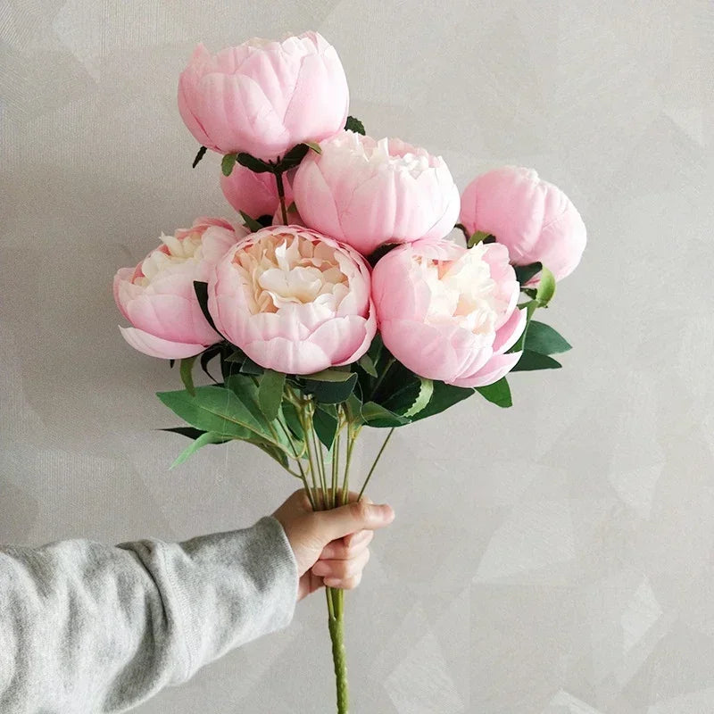 Artificial peonies bouquets for elegant interior decoration